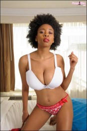 Julie Anderson with big white bra